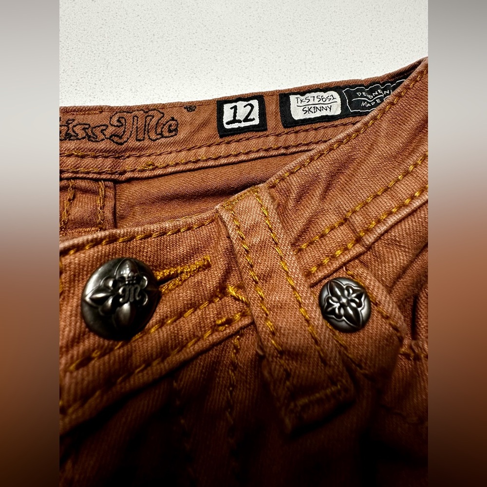 Miss Me Brown Skinny Jeans size 12 youth - Picture 5 of 9